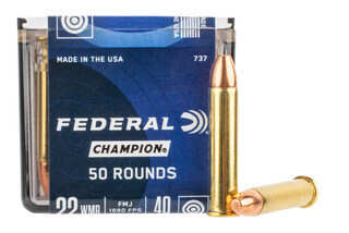 Federal 22 WMR rimfire ammo comes in a box of 50 rounds